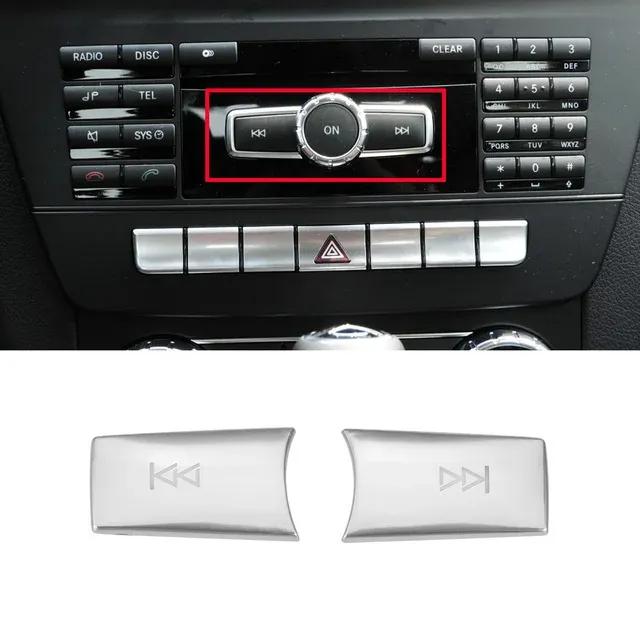 ABS Car Console CD Panel Multimedia Switch Buttons Sequ Volume Button Cover For Mercedes Benz C E Class W204 W212 GLK X204
