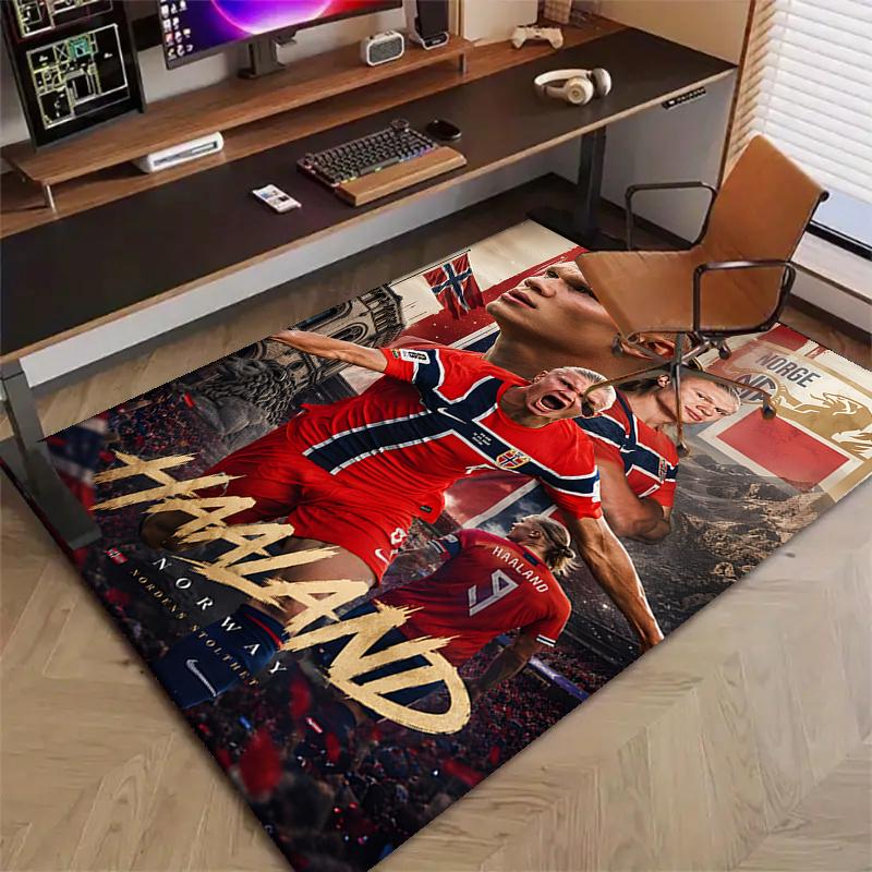 1pc Haaland2 Design Printed Area Rug Carpet for Bedroom Living Room Home Decor Rugs Mat Non Slip Mat Rug for Bedside
