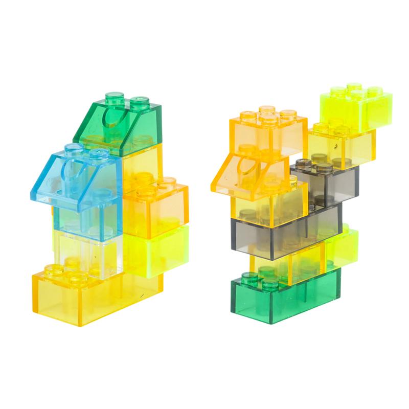 300 штук прозрачных строительных блоков для мальчиков и девочек, город DIY, креативные кирпичи, совместимые с MOC, объемная базовая пластина, обучающие детские игрушечные блоки