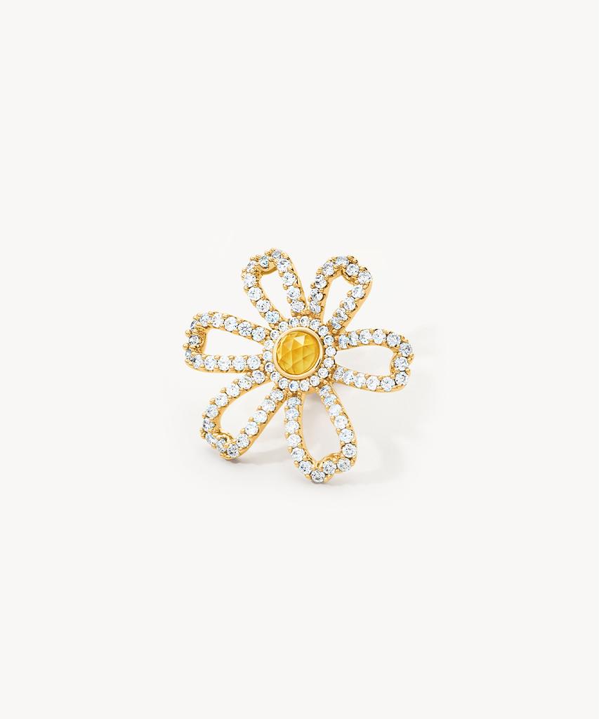 Lola Rose Daisy Citrine Gemstone Women'S Cubic Ring