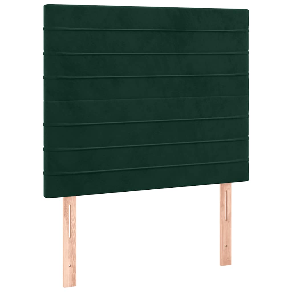 Vidaxl Łóżko Kontynentalne Z Materacem I Led Zielony Aksamit 90X200 Cm