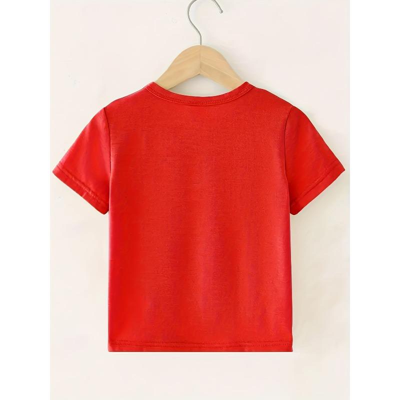 Girls Cute Cartoon Octopus Print Crewneck Short Sleeve Tee