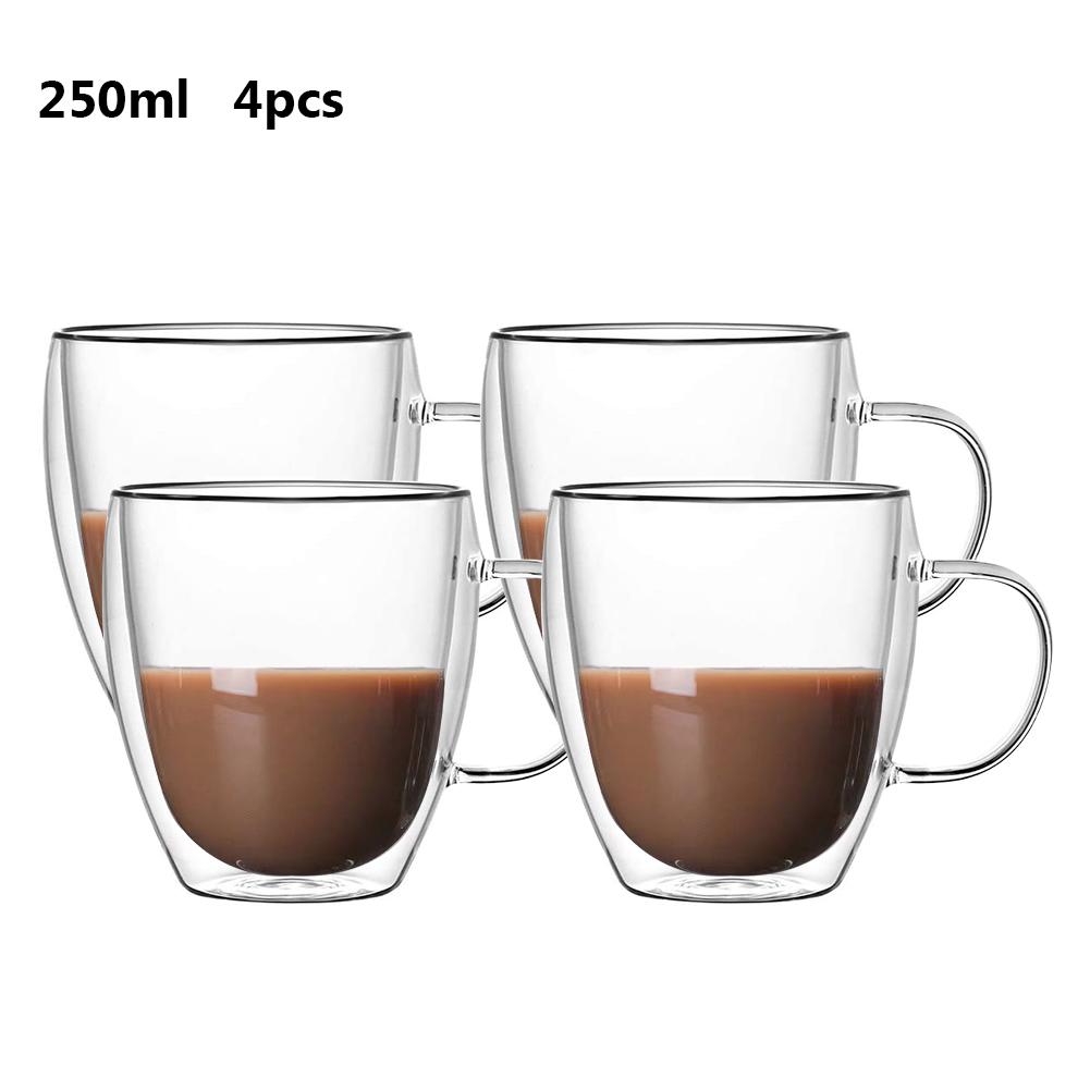 JM Shop 250-450 мл стеклянные кофейные чашки чайные кружки с ручкой стаканы для напитков термостойкие