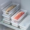 Household Rectangular Transparent Refrigerator Crisper, Cupboard Grain Storage Plastic Box Freezable With Drain Layer