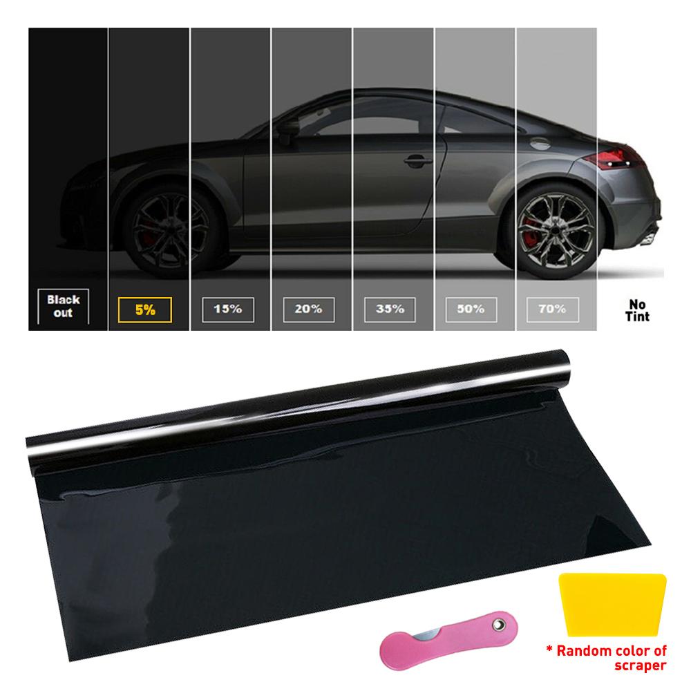 50x3m 5/15/20/25/50/70 Percent VLT Black Car Window Tint Film Glass Sticker Vehicle UV Protector Tint Sun Shade Auto Accessoires