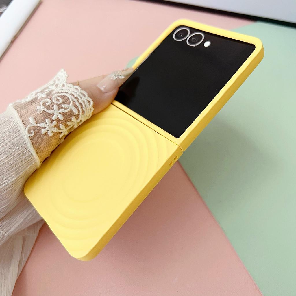 For Samsung Galaxy Z Flip7 5G Magnetic Case Skin-Touch Wave Texture Hard PC Phone Cover