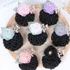 Korean Style Pearls Crochet Bun Net Bun Snood Rose Lace Hair Net  Office Lady