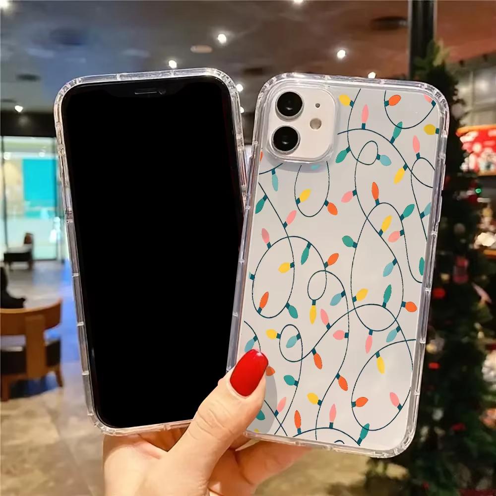 Яркие гирлянды Рисунок Прозрачный чехол для телефона Для iPhone 17 16 15 14 13 12 11 Pro Max 17 Air XS X XR Plus Силиконовый Мягкий чехол