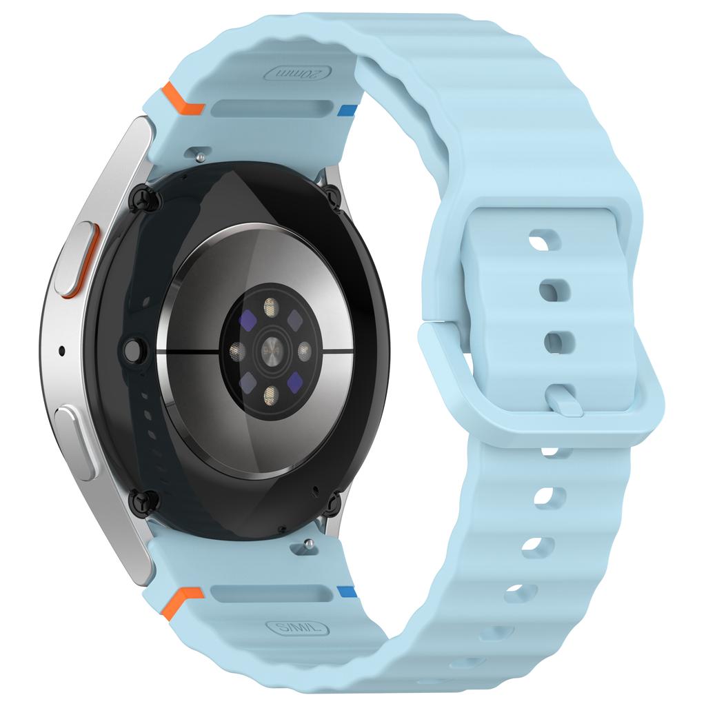 For Samsung Galaxy Watch FE/Watch7 40mm 44mm Silicone Wave Texture Watch Band Replacement Straps
