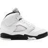 Air Jordan 5 Retro PS Белые Черные Детские Кроссовки Парусник Металлик-Серебристый 440889-110