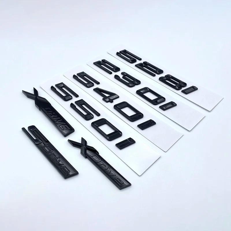 Glossy Black Letter 520i 523i 525i 528i 530i 535i 540i Emblem For BMW 5 Series E60 E61 F10 F11 G30 Car Trunk Logo Sticker ak2