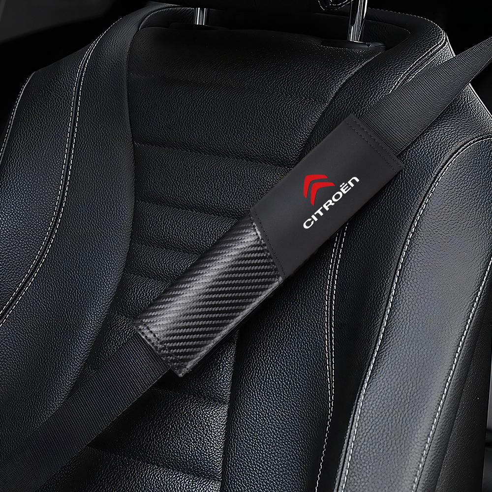 PEZN4 1pc/2pcs PU Leather Car Seat Belt Cover Shoulder Pad For Citroen C1 C2 C3 Vts C4 Saxo C5 C6 C8 Xsara C3-XR Picasso Accessories