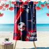 Name Custom New England Patriots Print Beach Towel, Large Soft Quick Dry Towel for Beach Camping Swimming