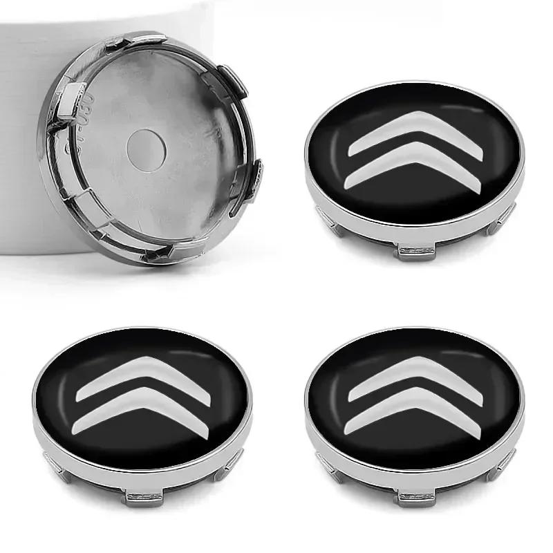 4Pcs Car Wheel Center Hub Cap Logo Stickers Rim Cover Accessories For Citroen C2 C3 C4 C5 X7 Berlingo Xsara C8 C4L DS3 DS4 DS6