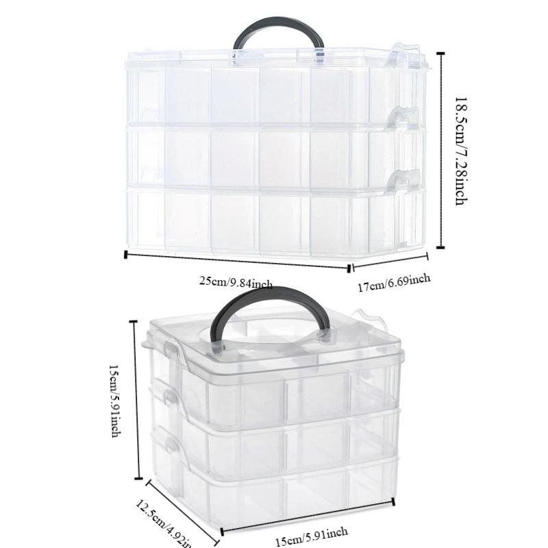 3-слойный пластиковый ящик для хранения 18 ячеек Органайзер для игрушек и мелочей Настольный