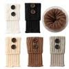 Button Detail Boot Toppers Crochet Knitted Boot Socks Leg Warmers for Leggings/Jeans