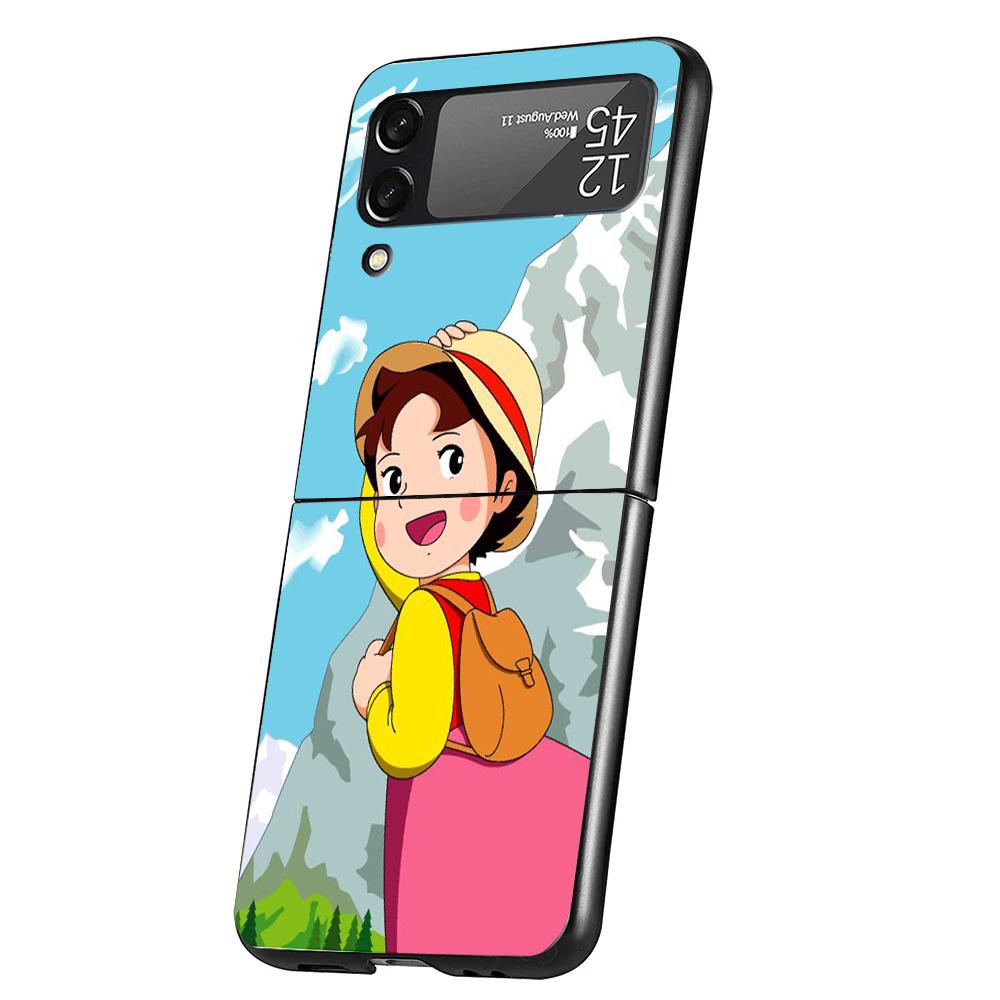 Heidi Cute Cartoon Cover Phone Case For Samsung Galaxy Z Flip 7 6 5 4 3 5G Flip7 Flip6 Flip5 Flip4 Flip3 Black Fundas Shell
