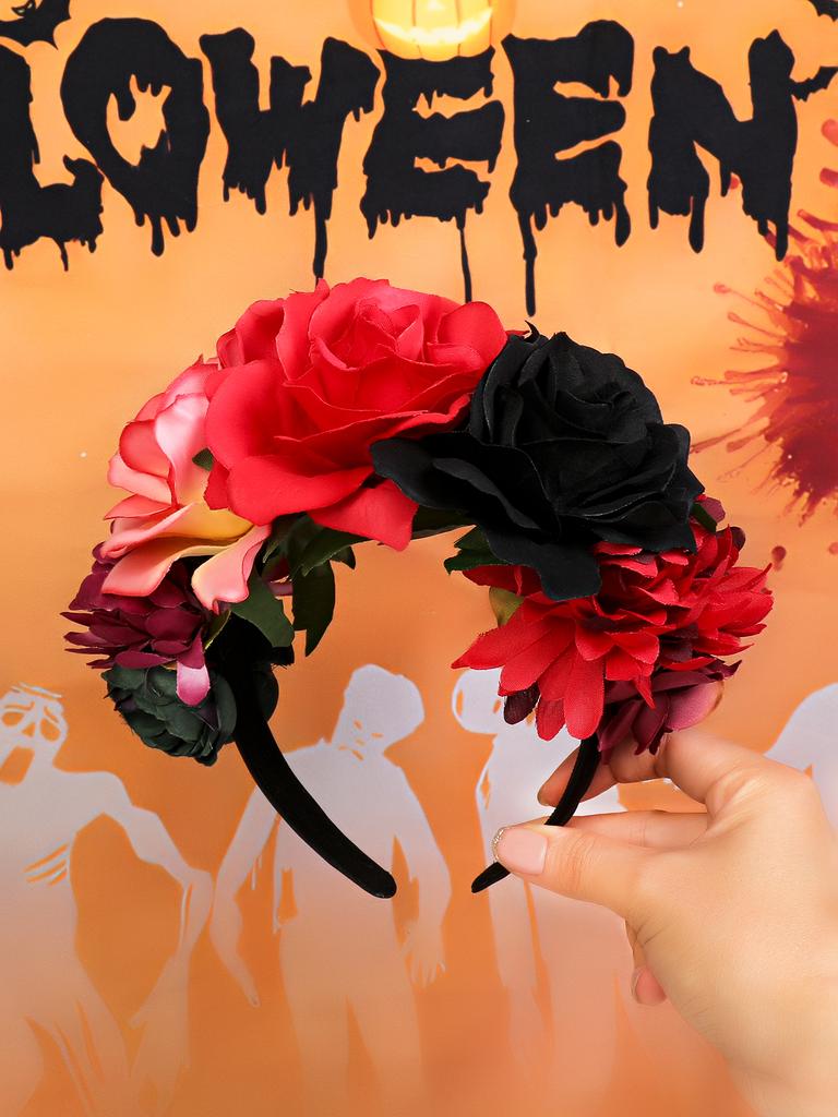 1 Pcs Custom Mexican Flower Crown Day Of The Dead Headpiece Hawaiian Boho Frida Floral Halloween Party Headband Quality