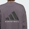 Adidas Глава 02 Коллекция 2025 года Bb Ls Tee Круглый вырез с надписью Удобный пуловер с длинным рукавом Футболка унисекс Топы Многослойные-серые JC7835