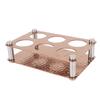 Stainless Steel Wine Glass Tray 6 Holes Glass Cup Rack Premium Serving Display Tray  Bar