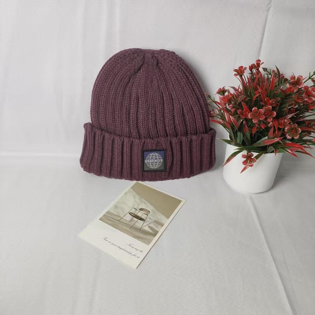 Wool hat women's versatile patch, winter face small ear protectors thickened warm knitted hat big head circumference couple cold hat