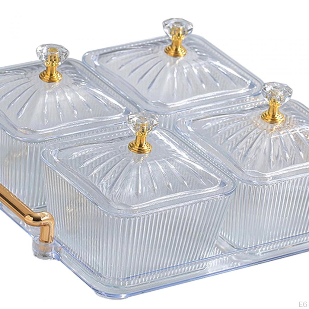 Тарелка с сухофруктами и разделенной крышкой чаша для орехов Роскошные сервировочные блюда Поднос для закусок