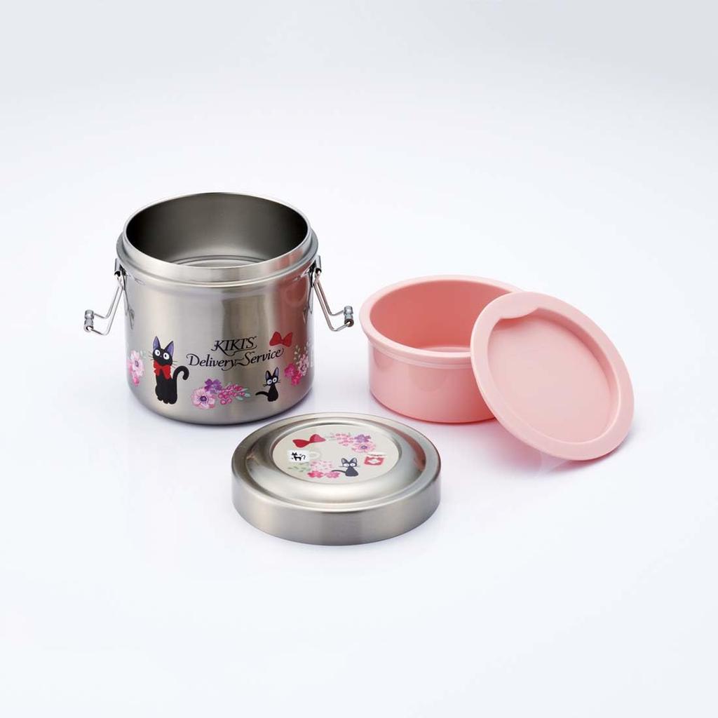 Skater Insulated Bento Delivery French Studio Stainless Box, Kiki's Service, Style, Ghibli, 600ml, Bowl-Shaped, Antibacterial, Vacuum-Sealed, Steel,