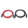 2 шт. удлинительных кабеля для солнечных панелей 12AWG 4 мм², черный/красный, с разъемами «мама» и «папа», 1000 В постоянного тока