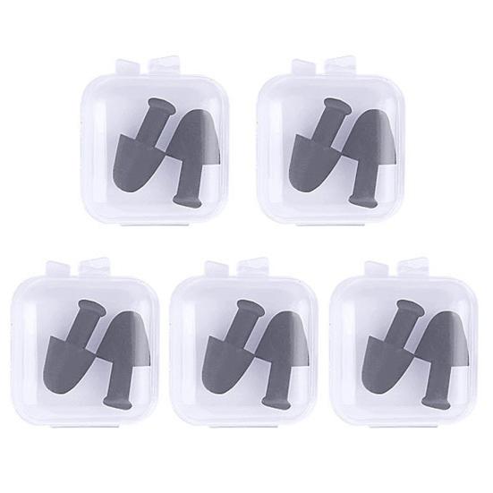 5 Pairs Swimming Earplugs for Adults Reusable Waterproof Silicone Earplugs for Swimming Surfing Snorkeling Showering
