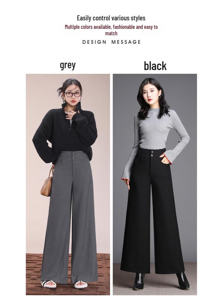 Brand 2025 Women's Wide-Leg Suit Pants: A Chic, Versatile Choice for Autumn/Winter.