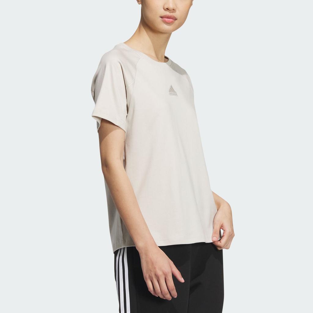 Adidas Cool Sensation Sport Casual Short Sleeve T-Shirt Women Tops Alumina-Brown JJ3583