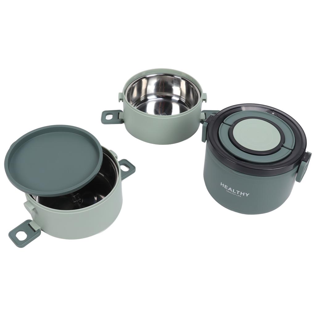 Термоконтейнер для ланча 2200 мл, трехслойный, съемный, портативный, из нержавеющей стали 304