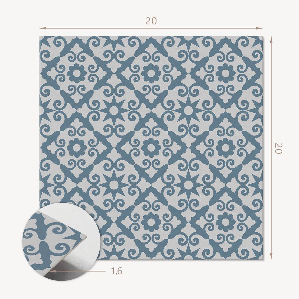 Kafelki Z Nadrukiem Samoprzylepne Winylowe Wzór Z Ornamentami I Kwiatami 20X20X20 Cm