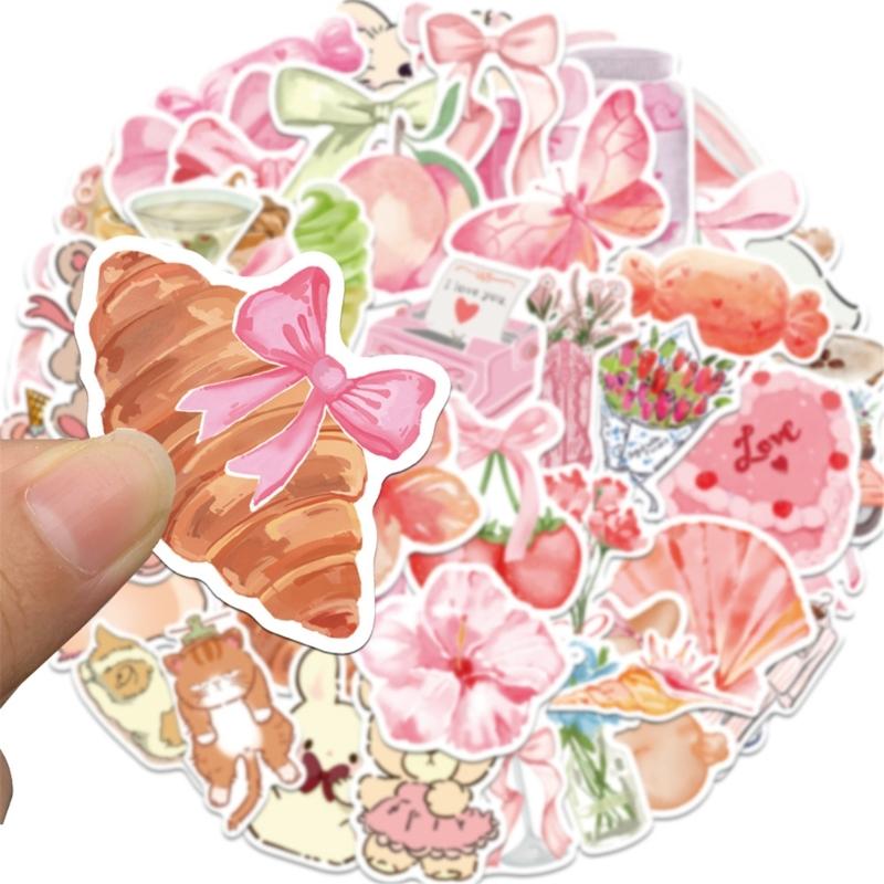 50Pcs Water Resistant Cartoon PVC Sticker Aesthetic Sticker for Water Bottle Laptop Car Scrapbooking Journal Skateboard