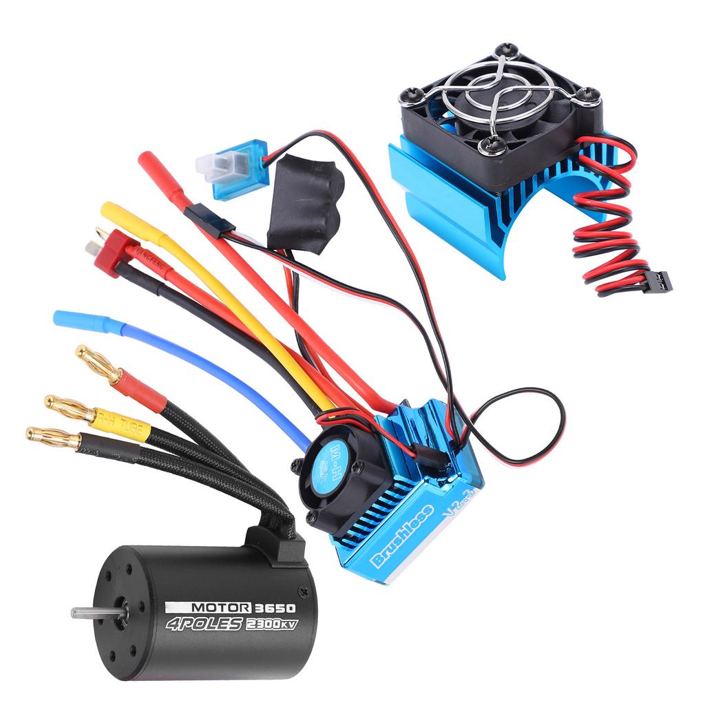 3650 2300KV водонепроницаемый 4-полюсный бесщеточный двигатель 45A ESC радиатор комбинированный набор для 110 RC автомобиля