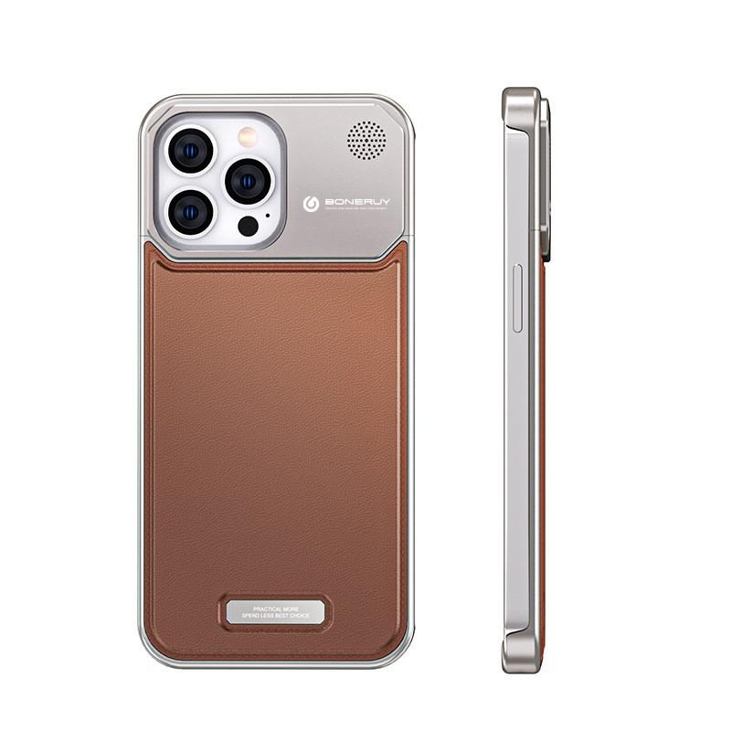 Leather Texture Scented Magnetic Phone Case IPhone 15 Pro Max Borderless