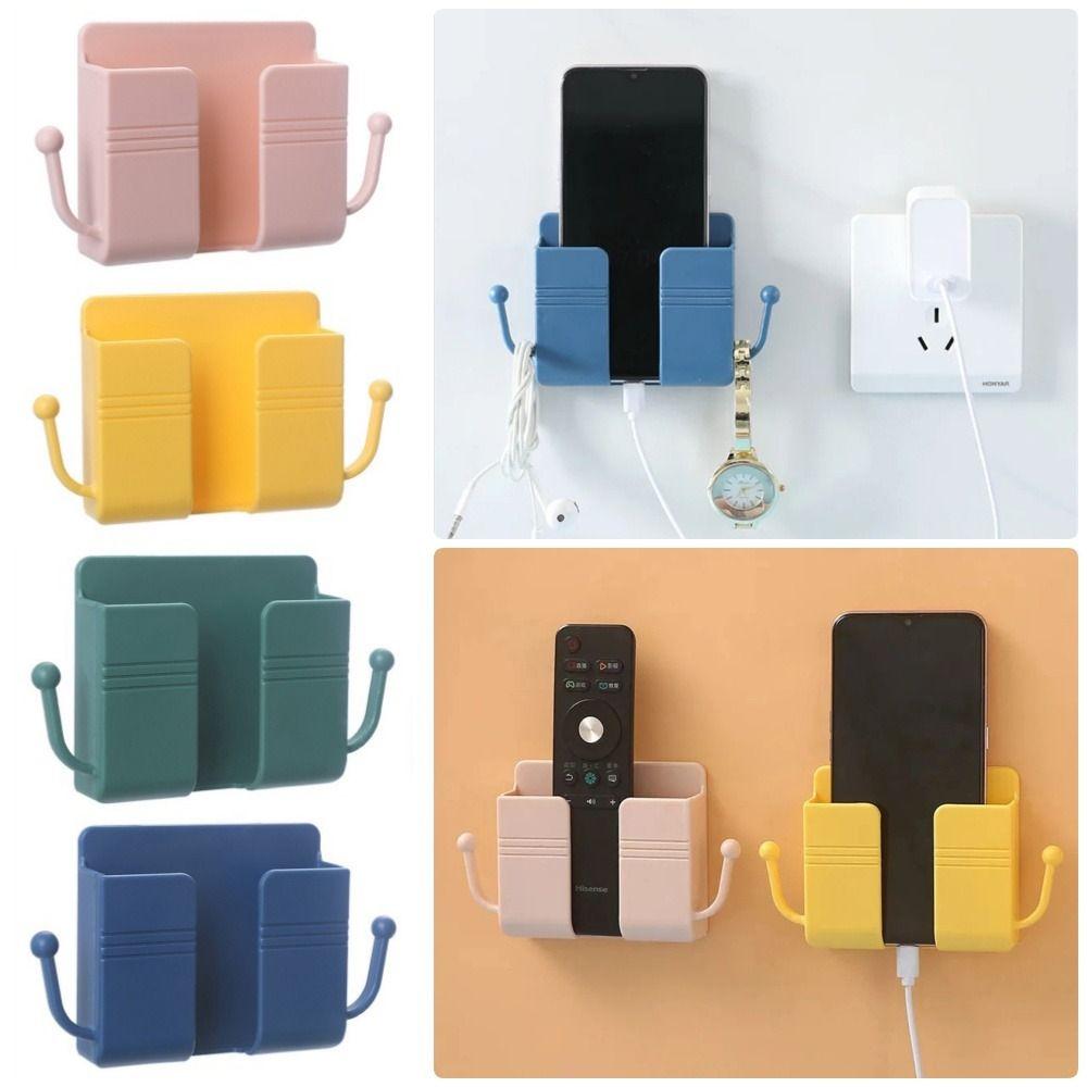 1Pcs Mobile Phone Plug Wall Mounted Storage Box Wall Holders Phone Charging Holder Rack