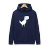 Fun Dinosaur Print Men New Spring Autumn Leisure Comfortable Unisex Hooded Sports Shirt Slow Running Street Leisure Pullover