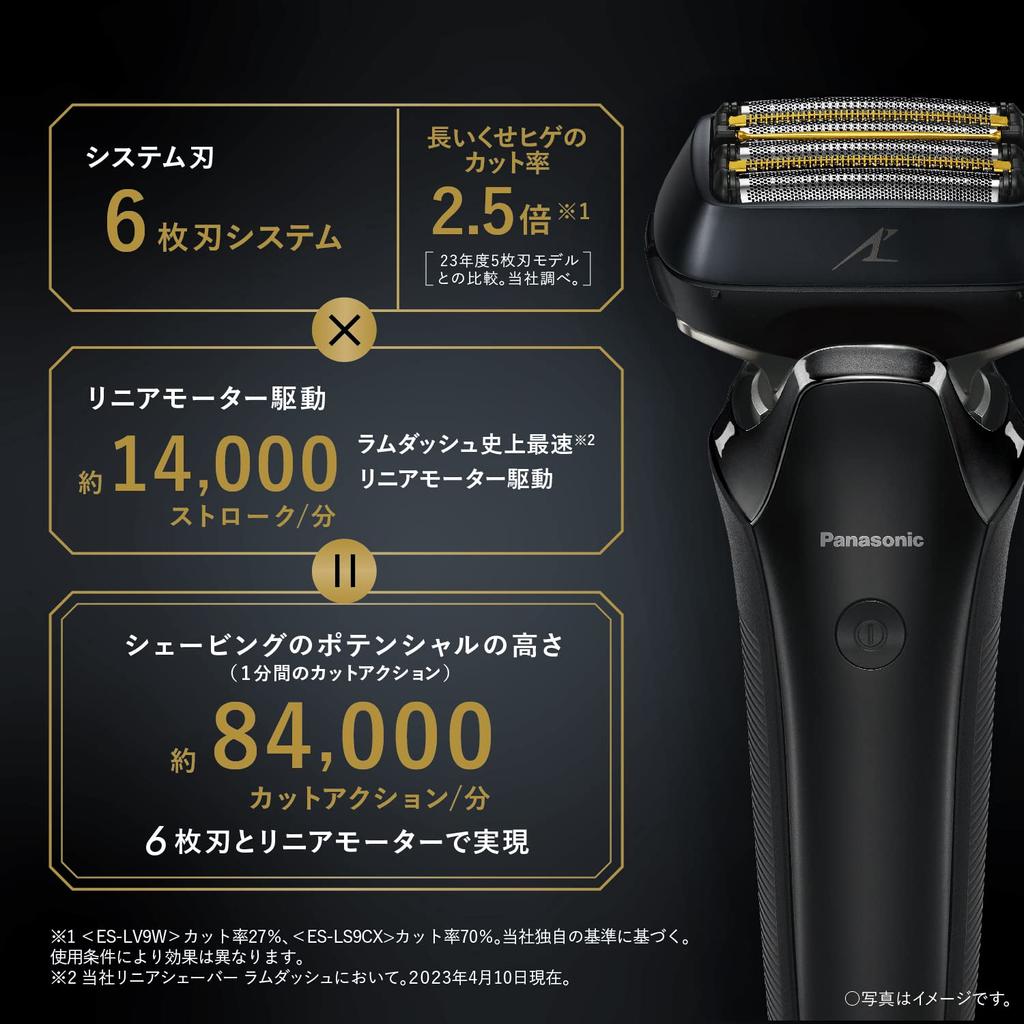 Panasonic Ram Dash PRO Shaver 6 Blades Fully Automatic Cleaning Hard Case Included Craft Black You Can Shave Even While Charging Men's Charger/Semi