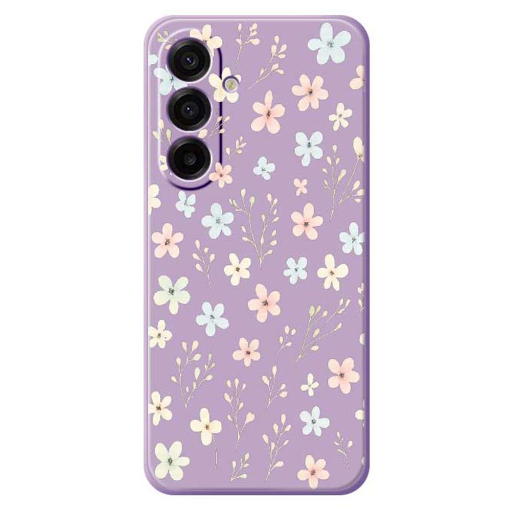 For Samsung Galaxy A17 5G Case Small Flower Branches Pattern Printing Straight Edge TPU Phone Back Cover