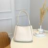 Женская мягкая сумка-ведро из искусственной кожи через плечо, модная однотонная милая маленькая подвеска в виде медвежонка, сумка-тоут для покупок с верхней ручкой KTY