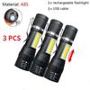 New Outdoor 3 Style Flashlight USB Rechargeable XPE Outdoor Light COB Mobile Phone Strong Light Flashlight Night Emergency Light