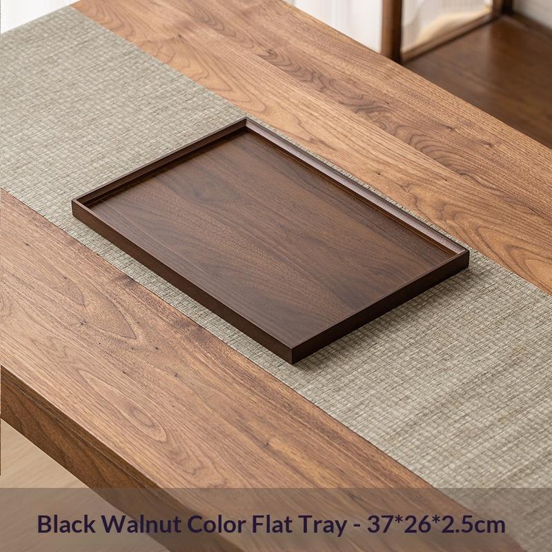 Multipurpose Rectangular Bamboo Serving Tray Natural Wooden Walnut Color Tray for Home Party Snack Drink Serving