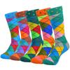 5pairs Unisex Cotton Casual Couple Novelty Funny Colorful Pattern Crew Socks For Men Women
