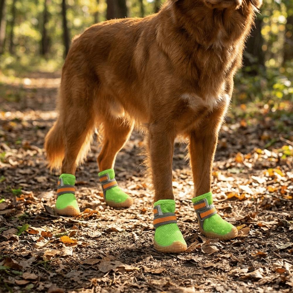 4 pcs/set Wear Resistant Dog Mesh Shoes Breathable Mesh Dog Sneakers Dog Foot Covers  City Walks