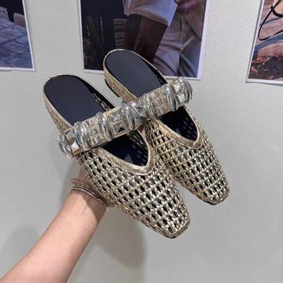 Модные балетки Женские тапочки Элегантные дизайнерские мюли Женские сандалии Слингбэки Повседневные 2025 Платье Слайды Новый тренд Mujer Zapatillas