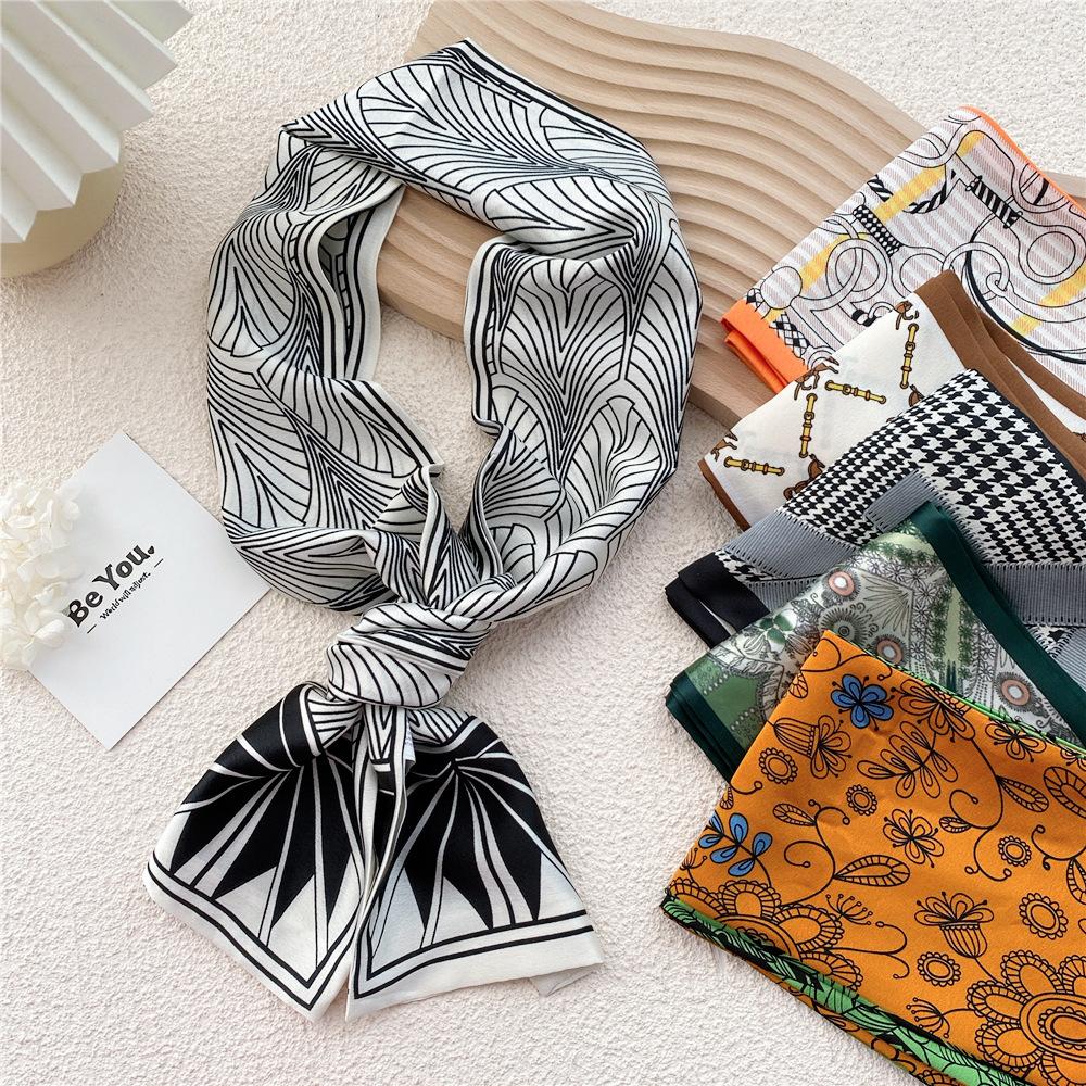 New Scarves Silk Scarves Women'S Spring And Autumn Season Long Decorative Professional Scarves Summer Thin Styles Paired With Shirts Stylish