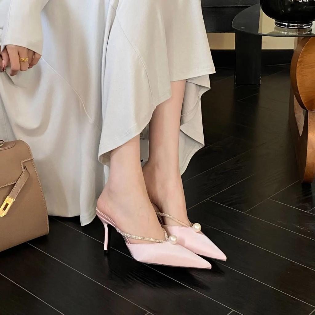 Fashion Woman Slippers Shoes for Women Slides Pointed Toe Job Sandals Outside Casual Vip Top Designs Summer Footwear 2025 Luxury Unique