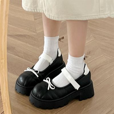 Модные черные туфли Мэри Джейн в японском стиле JK на толстой подошве, женские новые винтажные туфли Лолита, женские универсальные туфли из маленькой кожи