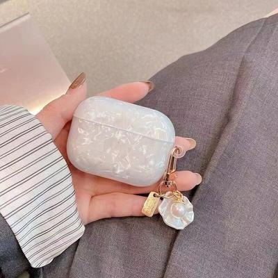 Защитный чехол для наушников с жемчугом для Apple AirPods 4 3 Pro 2 1 Чехол Силиконовая крышка для наушников с брелоком для Air Pods 3-го 4-го поколения